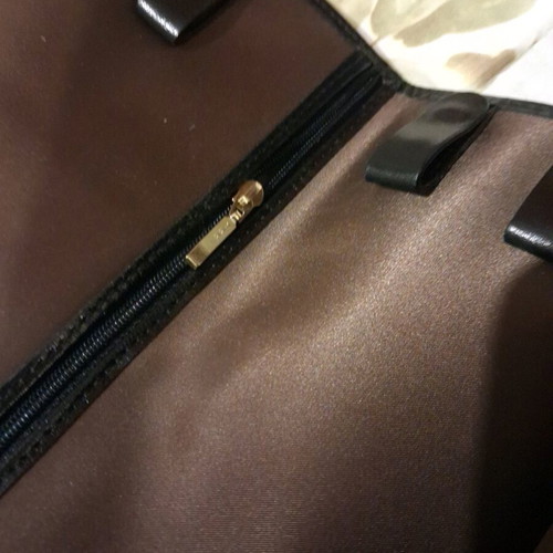 Key wallet new satin fabric black and brown