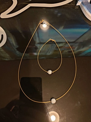 Bracelet and necklace set new, silver