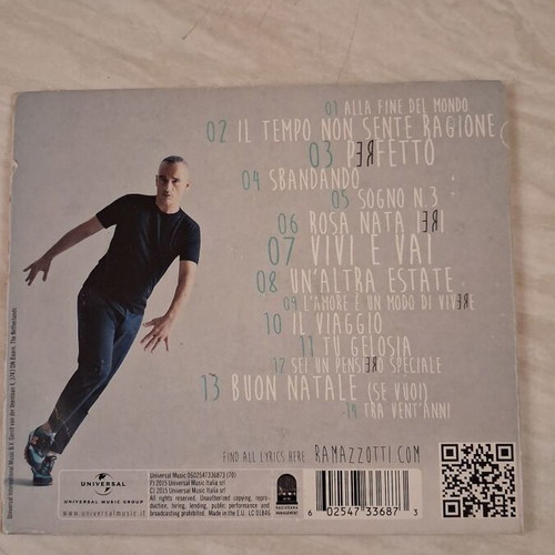 Eros Ramazzotti Perfetto CD album used, 2015 pop-rock