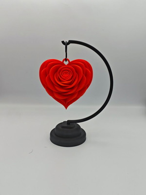 3D Printed Rose Heart handmade decorative heart-rose new