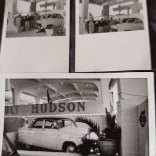 Hudson car photos used, set of five vintage pictures