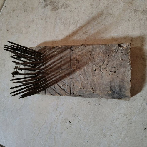 Antique wool comb tool restored