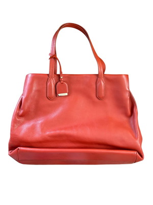 Lancel leather shoulder bag orange new