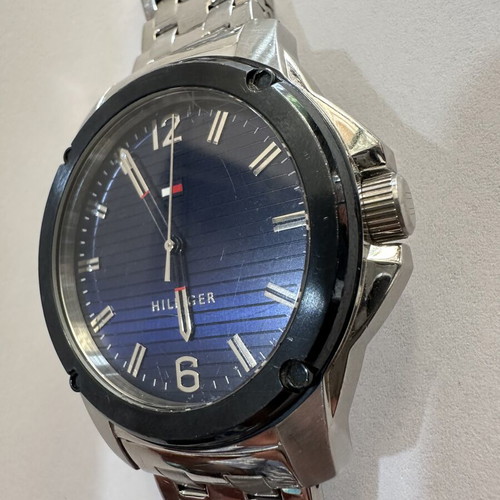 Tommy Hilfiger men's watch like new with blue dial and steel bracelet