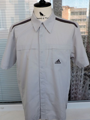 Adidas Men's Grey Short Sleeve Shirt Used Oversized Fit M/L