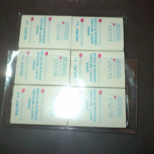Set of 6 full matchboxes with Greek landmarks