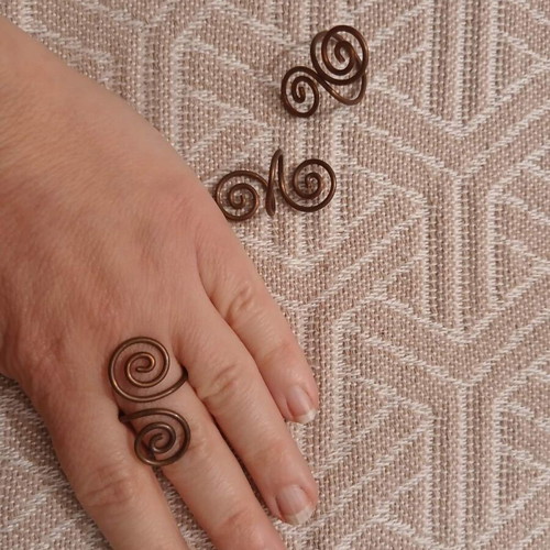 Copper rings set of 3 new, brown