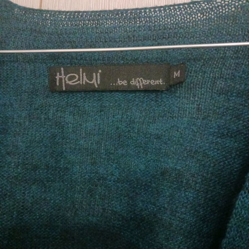 Heimi wool cardigan used, size M, petrol color