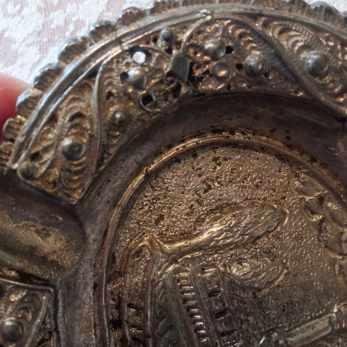 Vintage Gianniotiko Silver-Plated Filigree Ashtray by Petrou