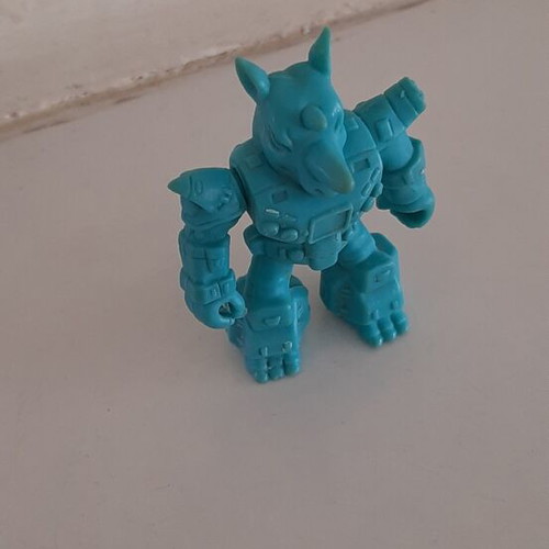 Battle Beasts Teratomaxos Blue Rhinoceros figure like new Hasbro 1986