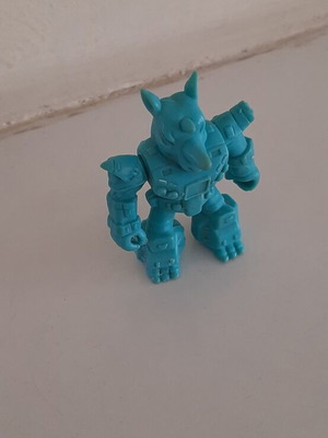 Battle Beasts Teratomaxos Blue Rhinoceros figure like new Hasbro 1986