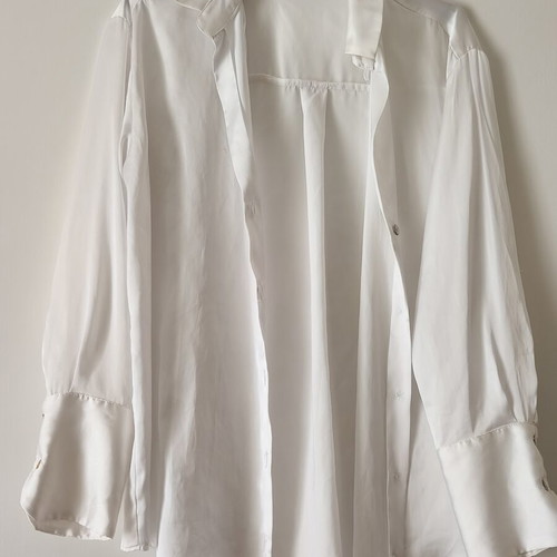 Zara white satin shirt like new, size M