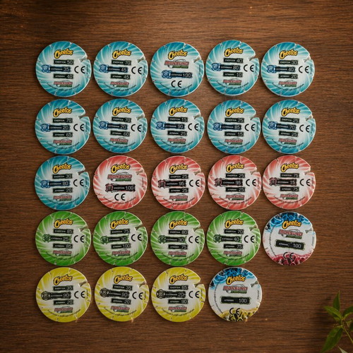 Monsuno plastic caps like new, set of 24 with 2 rare