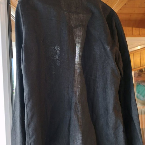 Linen women's shirt black embroidered new with tags