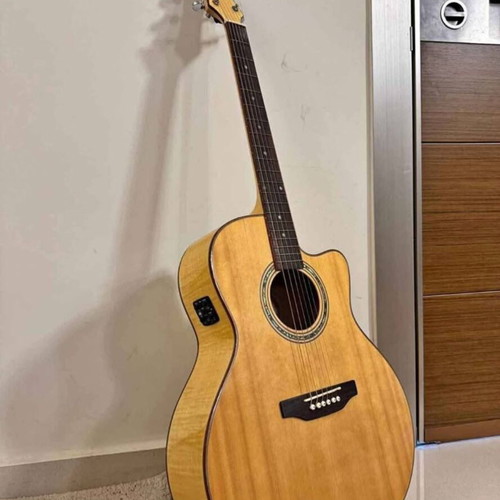 Ashton electroacoustic guitar with built-in tuner and dual outputs