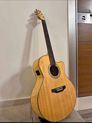 Ashton electroacoustic guitar with built-in tuner and dual outputs