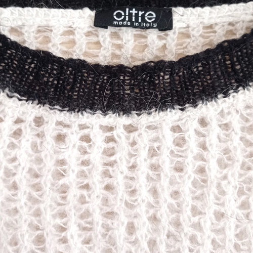 Oltre knitted sweater used, medium, black and white