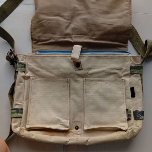 Sisley crossbody bag used beige and blue