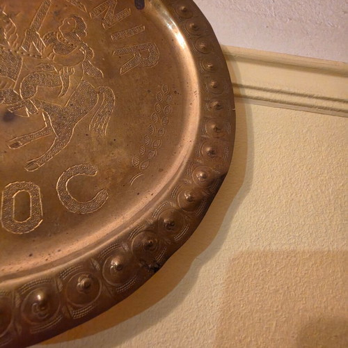 Bronze souvenir plate Morocco