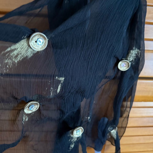 Tassos Mitropulos Handmade Long Black Scarf like new