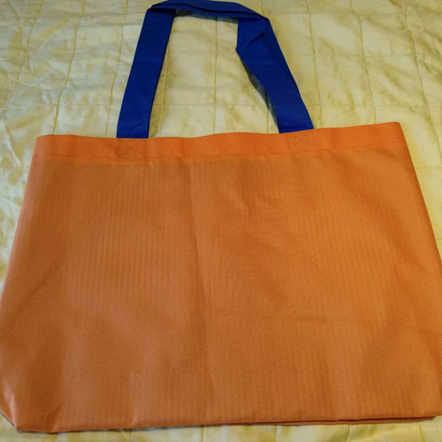VICHY Beach Tote orange with striped lining new and unused