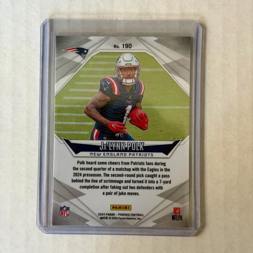 2024 Panini Phoenix Ja'Lynn Polk New England Patriots Purple RC card new