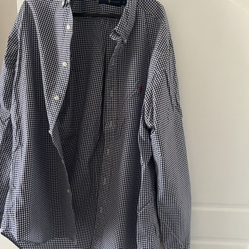 Ralph Lauren shirt size M blue and white checkered like new