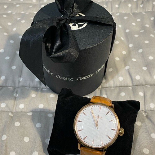 Oxette wristwatch used, brown and gold