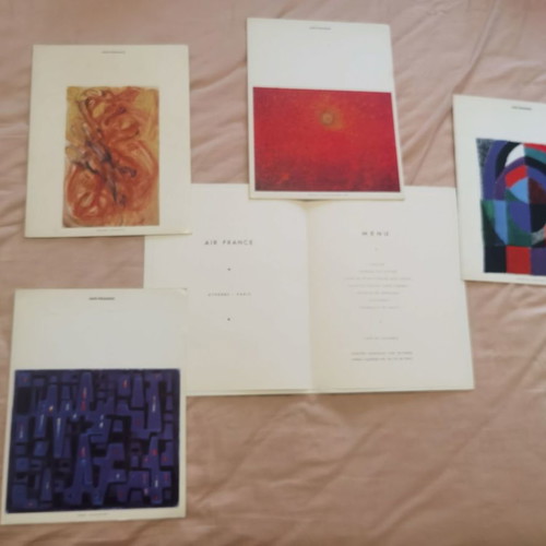 Air France menu from the 1960s, set of eleven
