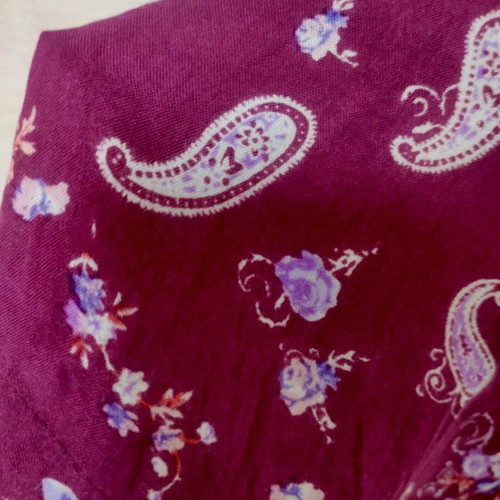Bershka Cami Spaghetti Shirt cotton print top like new, magenta burgundy