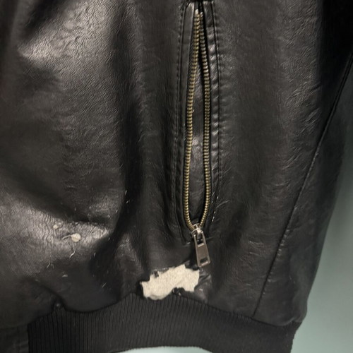 Men's Palablu Biker Style Faux Leather Jacket 2XL used, with hood