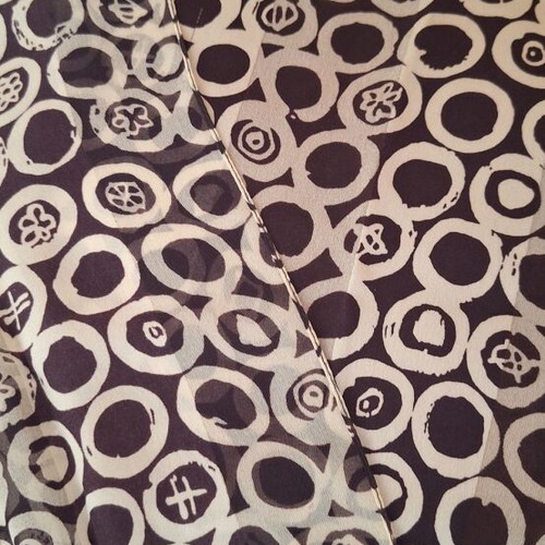 Vintage geometric scarf dark aubergine and ecru like new