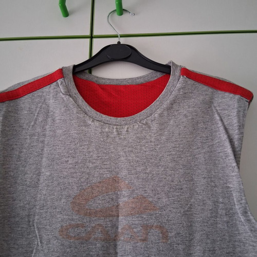 Double Face Sleeveless Shirt Caan like new, gray and red