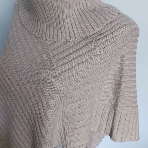Pieces vintage unisize poncho with wool blend