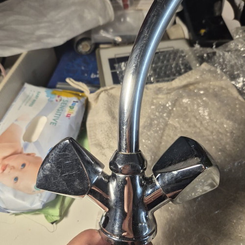 Fiore Kitchen Faucet used, authentic Italian design with triangular handles