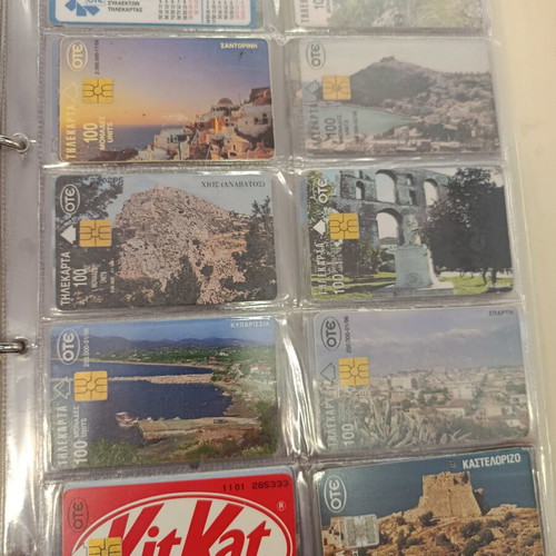Album with approximately 170 used Greek phone cards