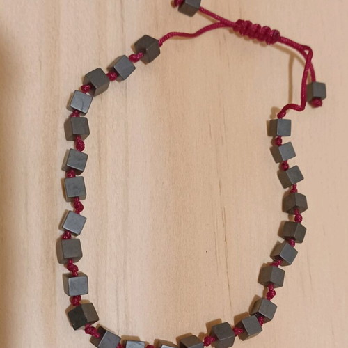 Handmade bracelet with hematite cubes like new