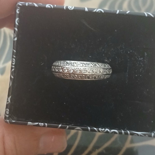 White gold 585 ring with zirconia, 17 mm, 3.5 grams