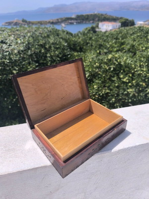 Handmade wooden box vintage, like new, mermaid design