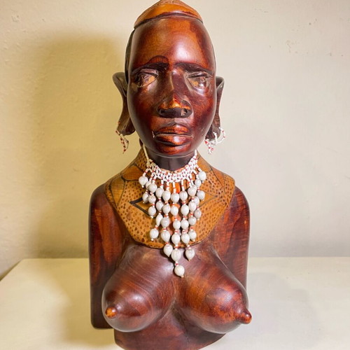 African Statue used, handmade with minor defect