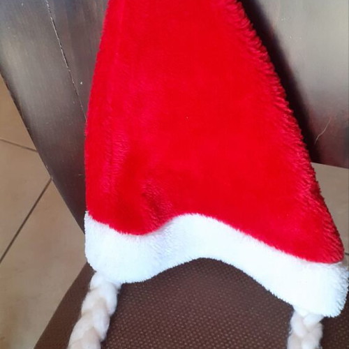 Christmas hat with braids used, 65 cm length