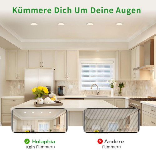 Holaphia LED downlights pack of 10 5W 450 lm 3000K IP44 like new