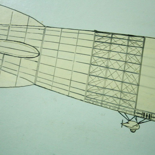 Zeppelin Z.R.3 educational painted board used 72x36cm