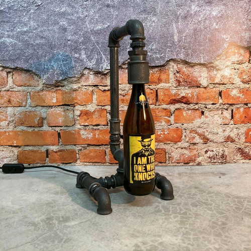 Industrial style desk lamp new with Breaking Bad beer bottle