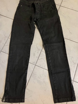 Striped pants used, black gray, low waist, size small
