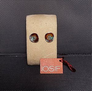 Σκουλαρίκια IOSIF - Στρογγυλά (Ασήμι 925 με σμάλτο)