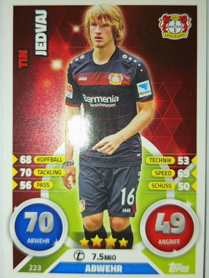 Tin Jedvaj Bayer Leverkusen collectible card #223