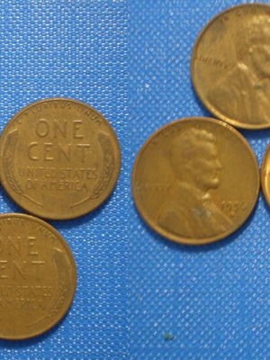 United States of America 1 Cent used, pack of 5 coins 1956D-1965
