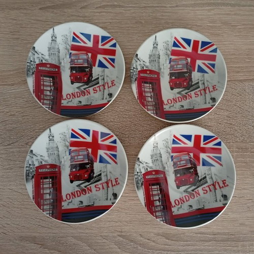 London Style Coffee or Greek Cup Set of 4 Like New