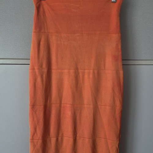 Midi skirt Tassos Mitropoulos used, size S, orange with texture